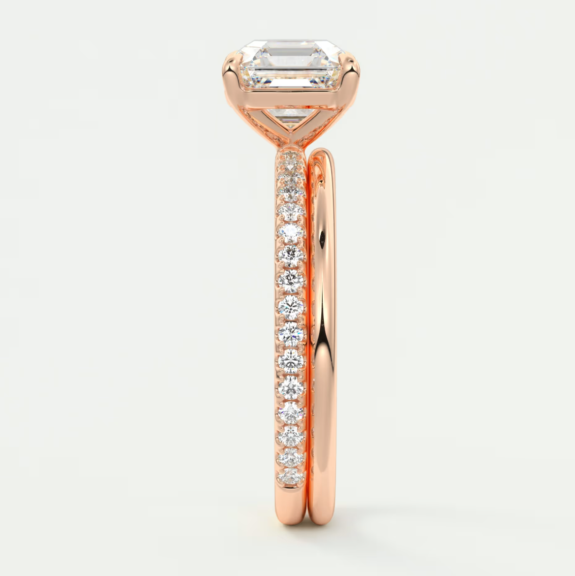 Isolde Asscher Pavé Solitaire Ring