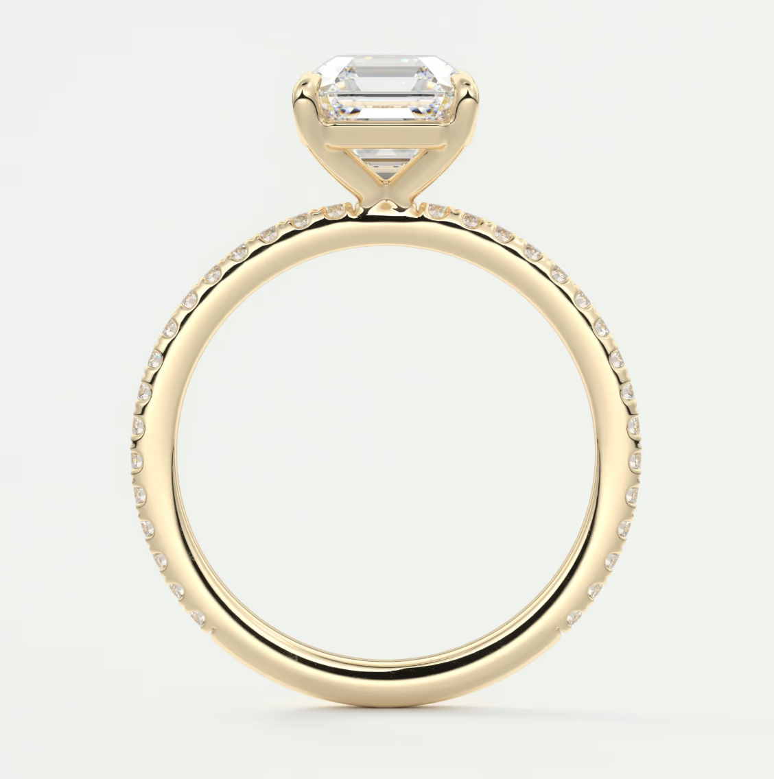 Isolde Asscher Pavé Solitaire Ring