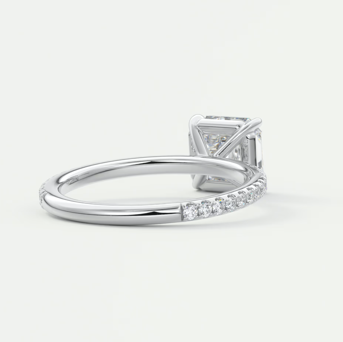 Isolde Asscher Pavé Solitaire Ring