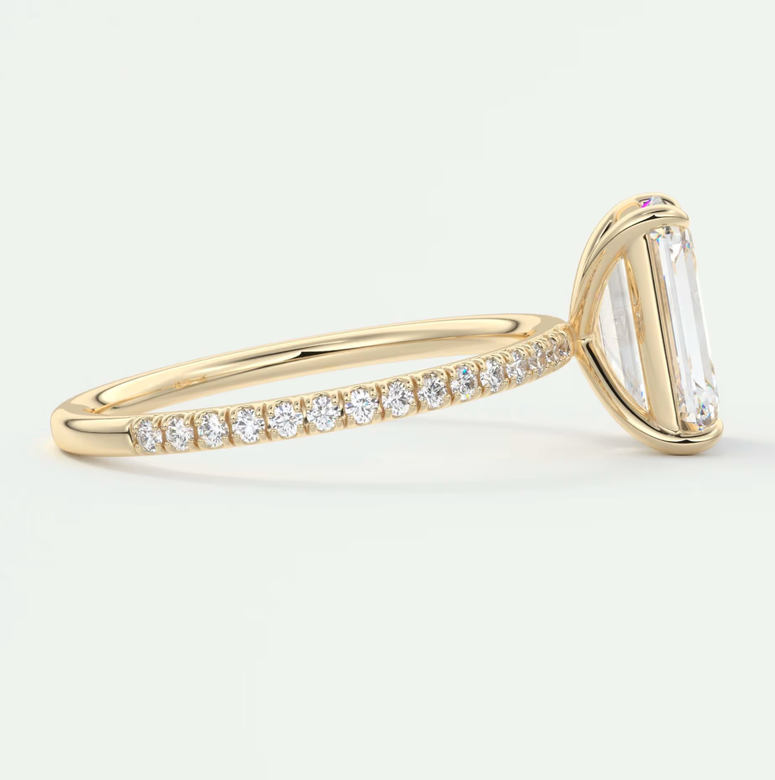 Isolde Emerald Pavé Solitaire Ring