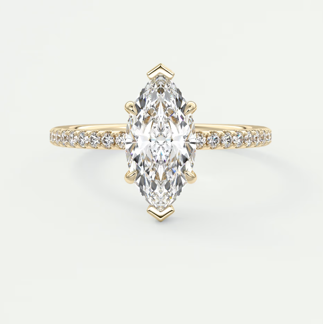 Isolde Marquise Pavé Solitaire Engagement Ring