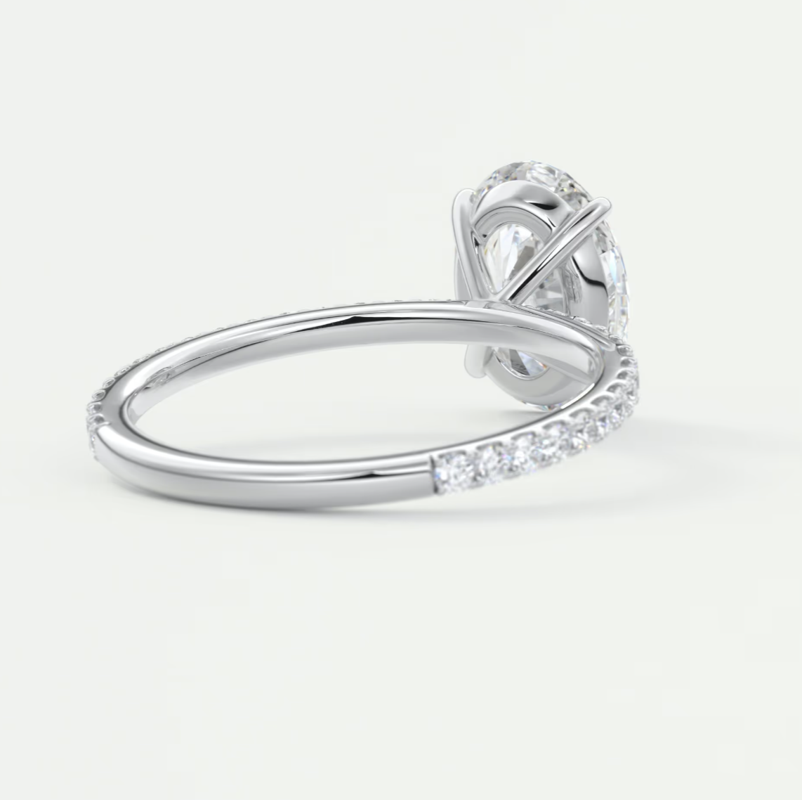 Isolde Oval Pavé Solitaire Ring