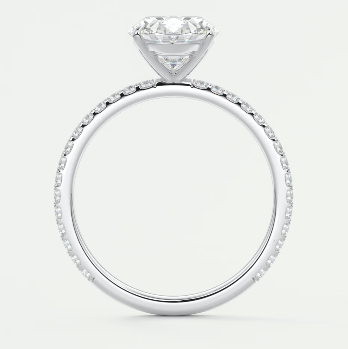Isolde Oval Pavé Solitaire Ring
