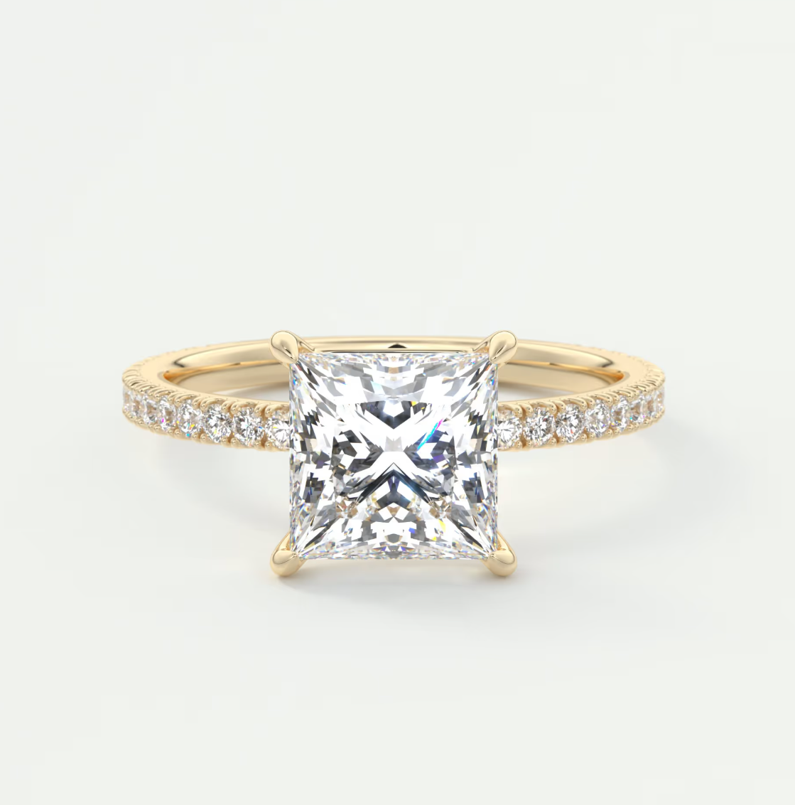 Isolde Princess Pavé Solitaire Ring