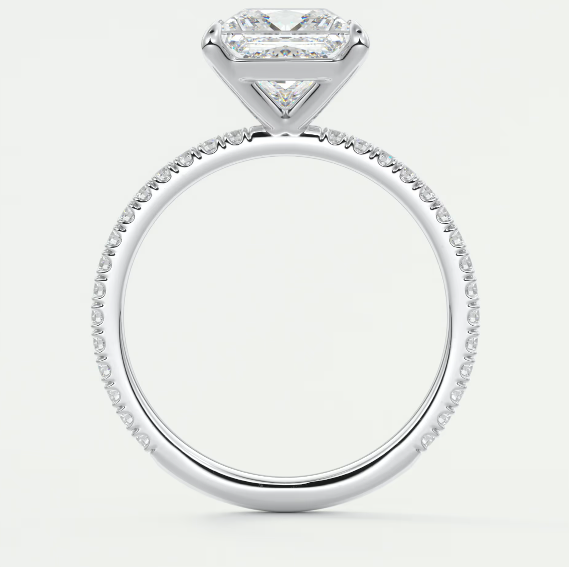 Isolde Princess Pavé Solitaire Ring