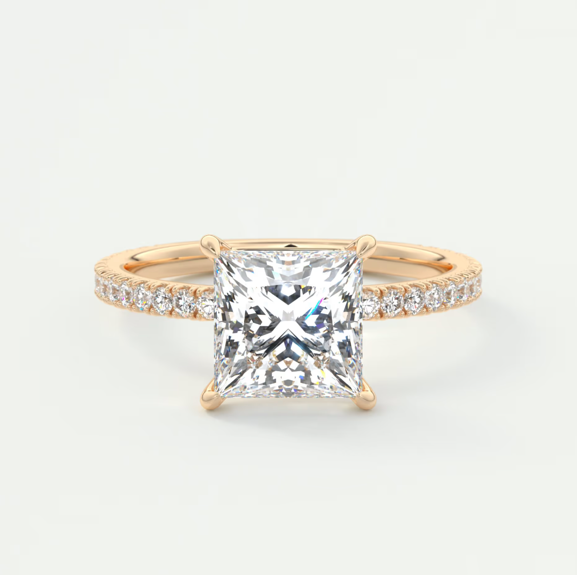 Isolde Princess Pavé Solitaire Ring