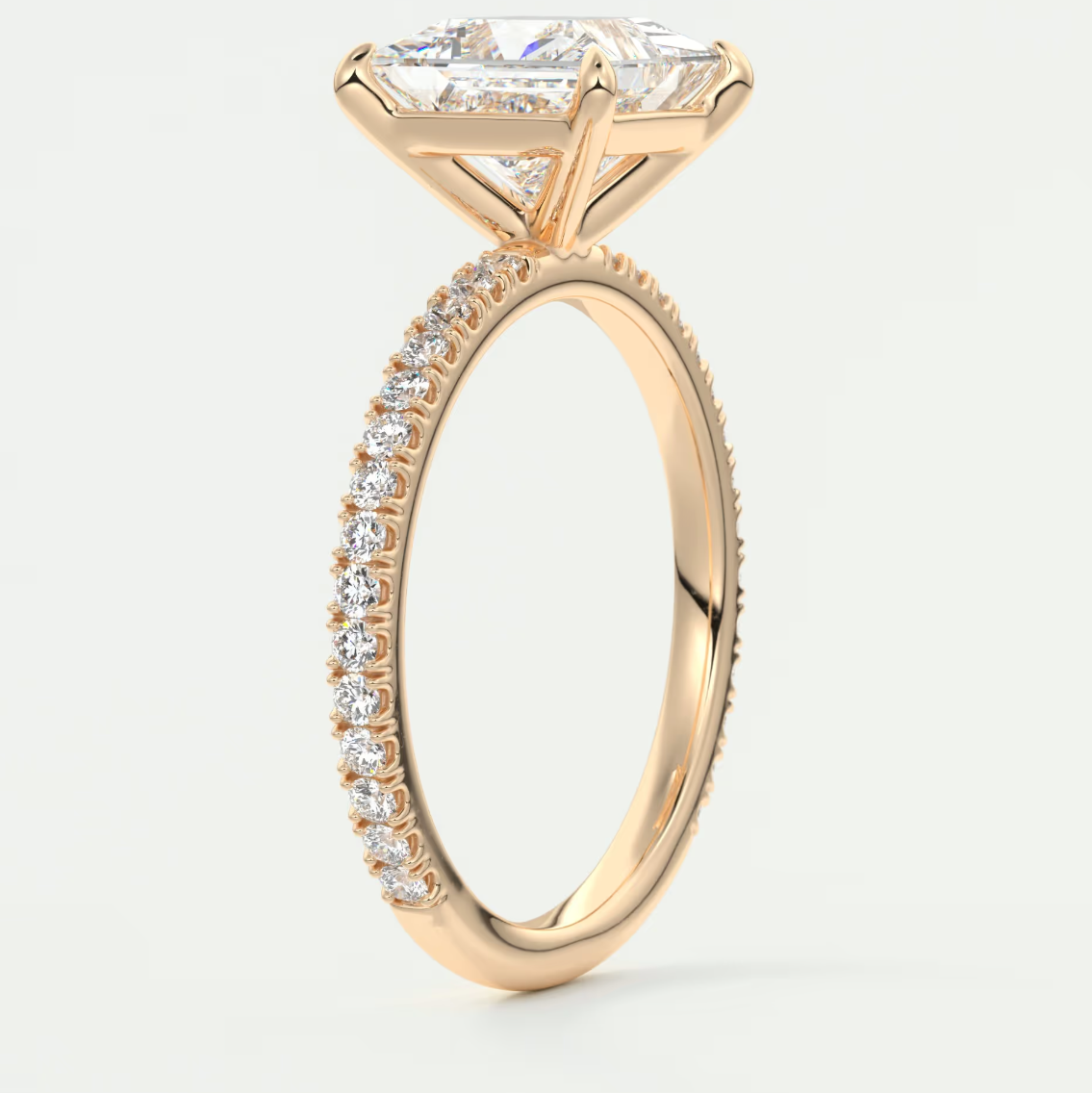 Isolde Princess Pavé Solitaire Ring