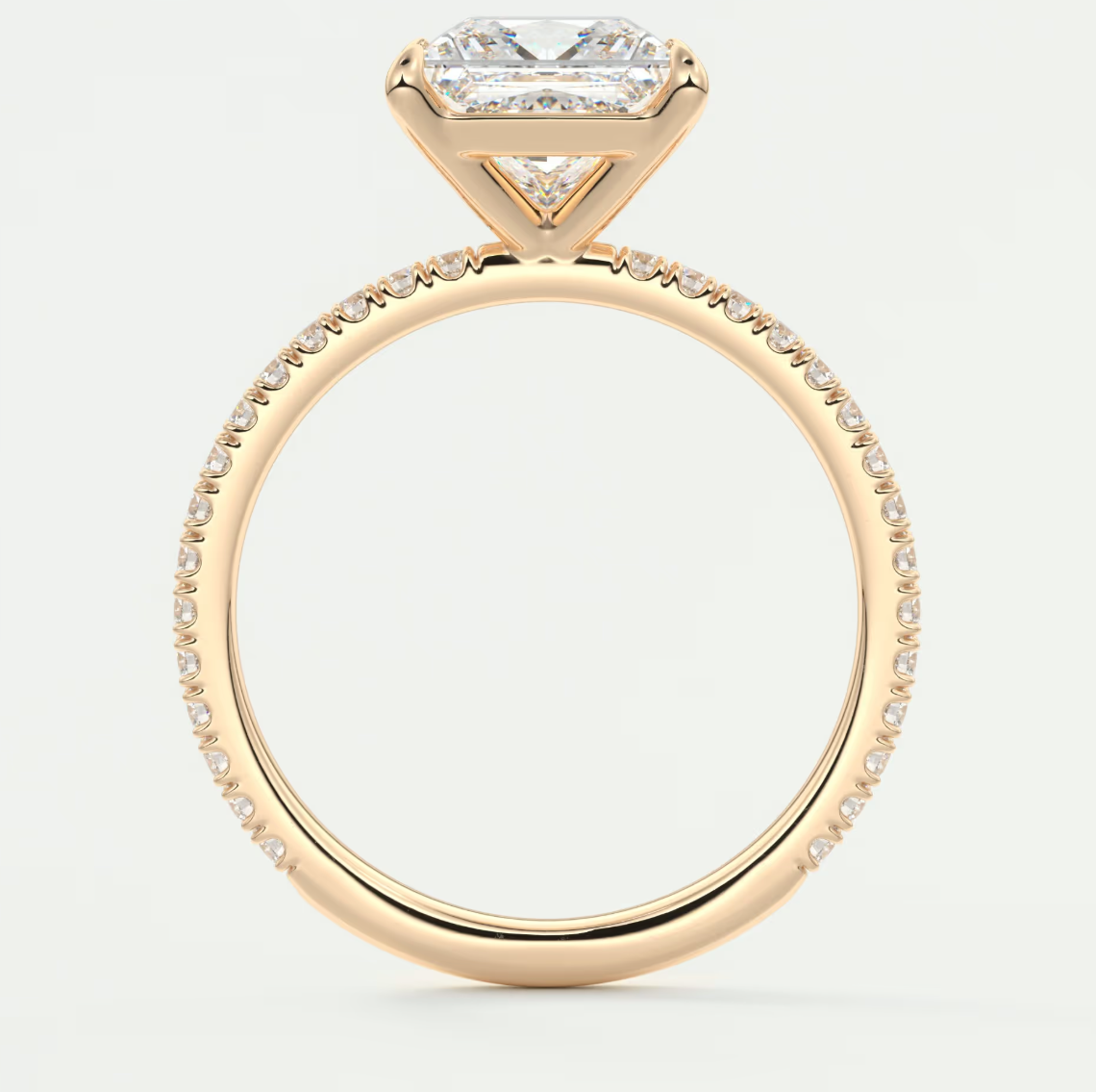 Isolde Princess Pavé Solitaire Ring