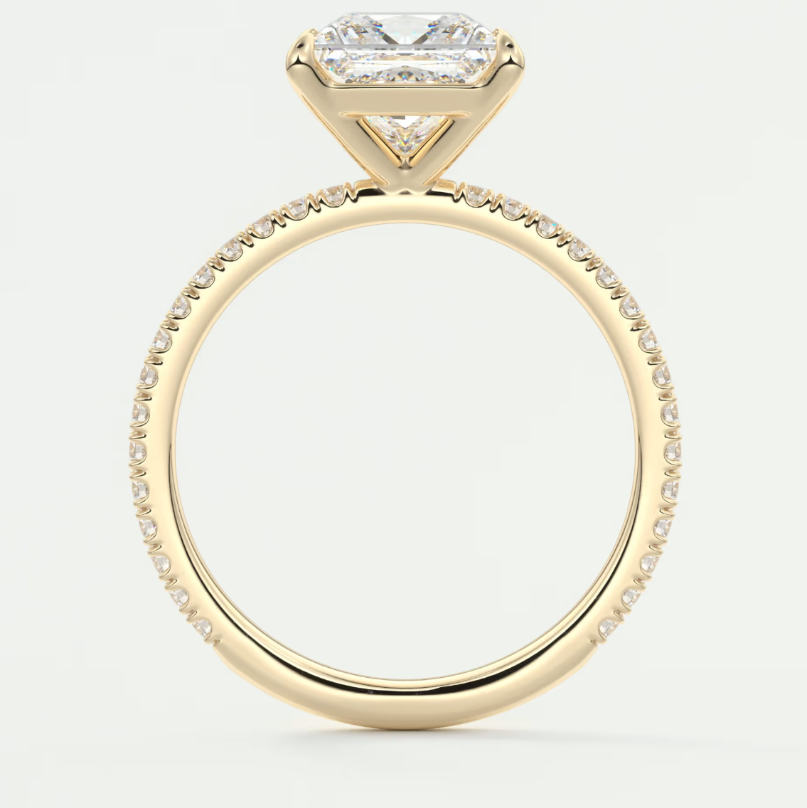 Isolde Princess Pavé Solitaire Ring