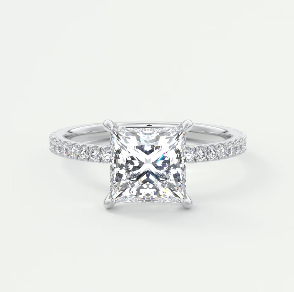 Isolde Princess Pavé Solitaire Ring