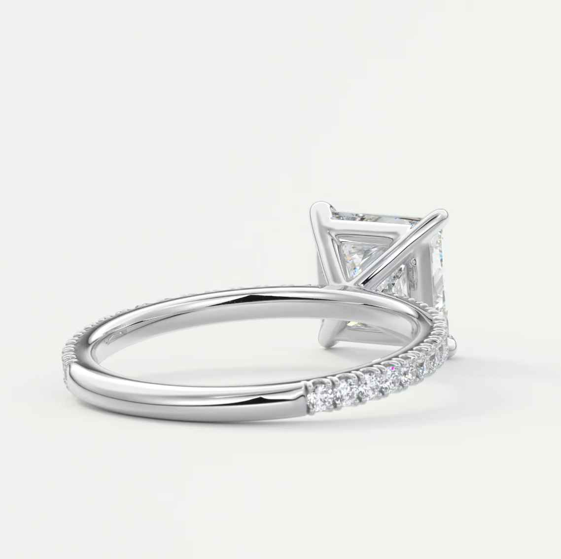 Isolde Princess Pavé Solitaire Ring