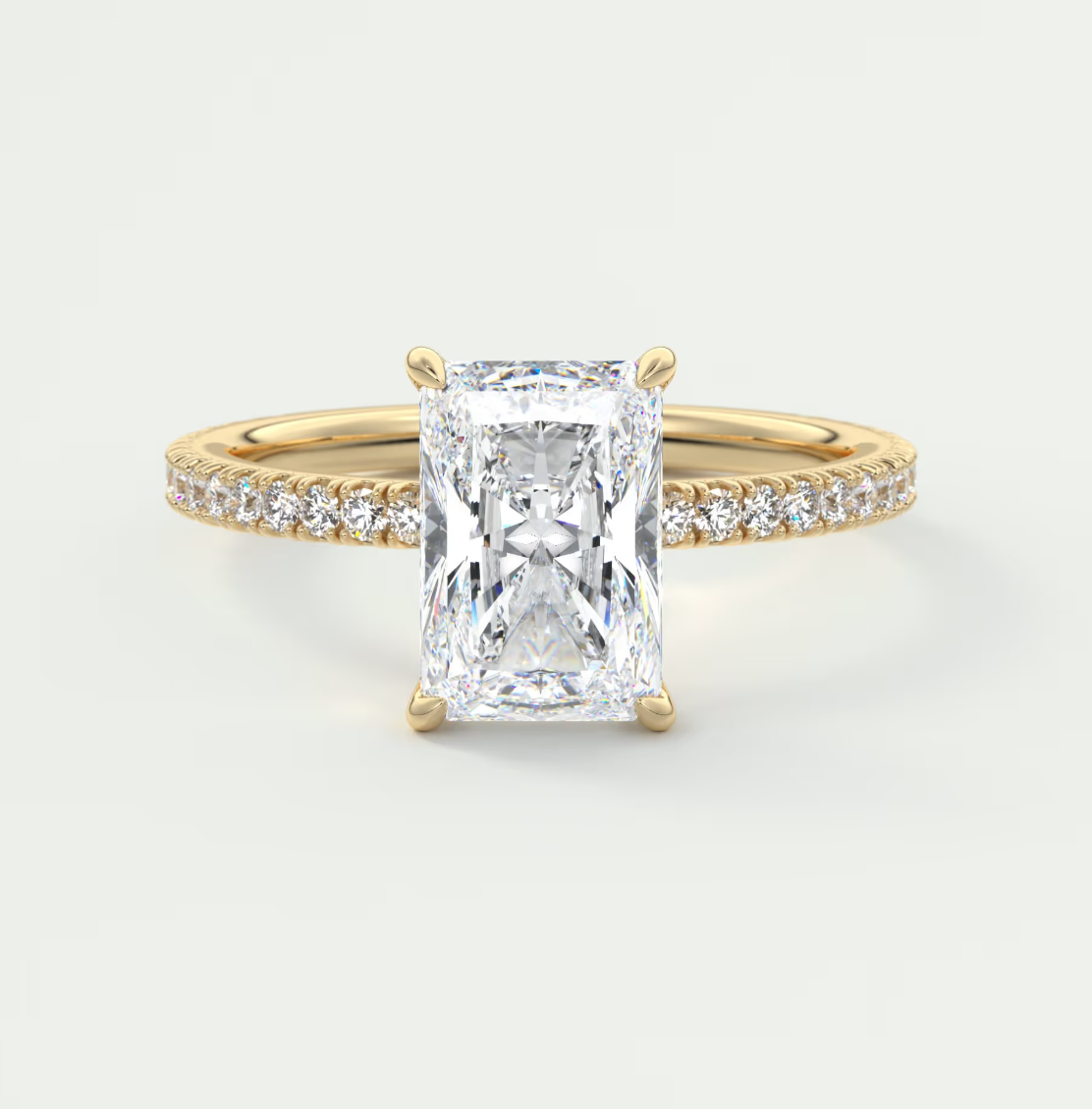 Isolde Radiant Pavé Solitaire Ring