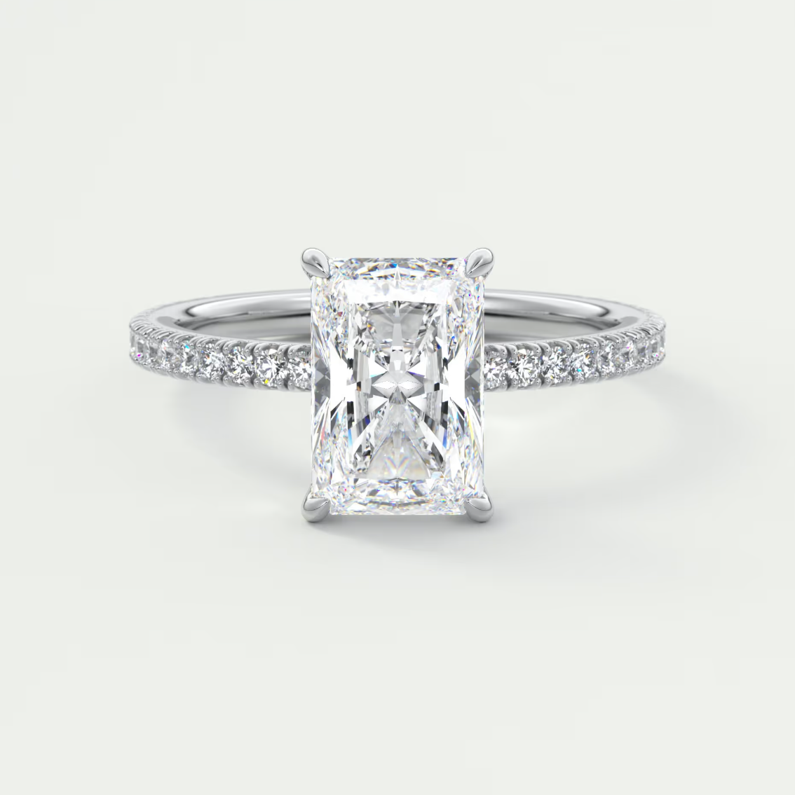 Isolde Radiant Pavé Solitaire Ring