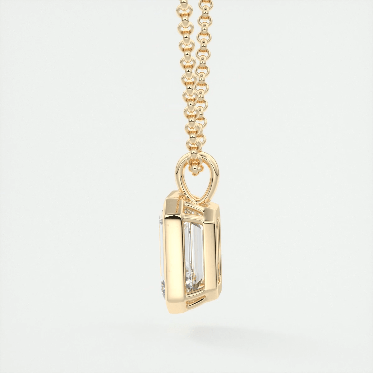 Lucienne Emerald Bezel Pendant Necklace – Lab-Grown Diamond or Moissanite