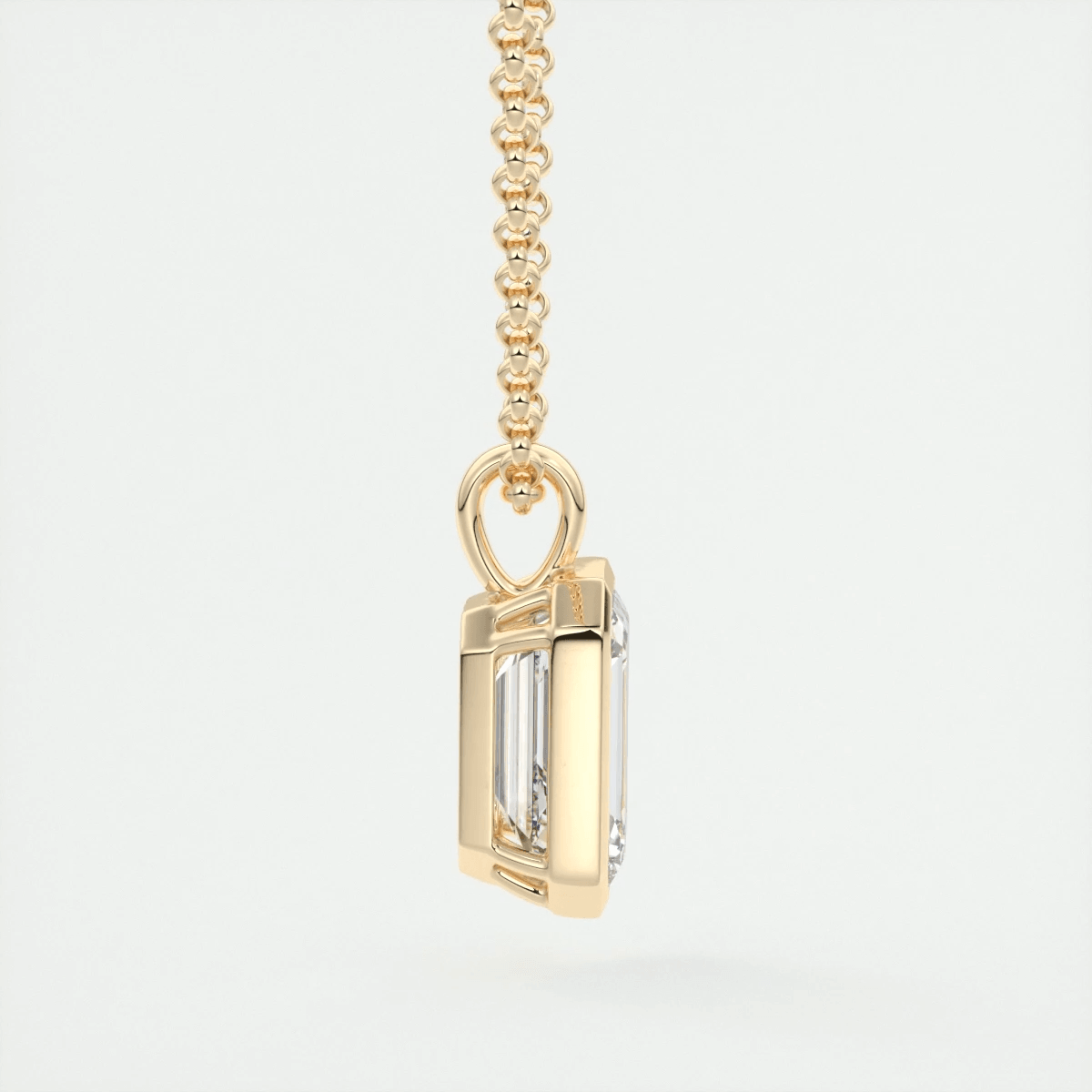 Lucienne Emerald Bezel Pendant Necklace – Lab-Grown Diamond or Moissanite