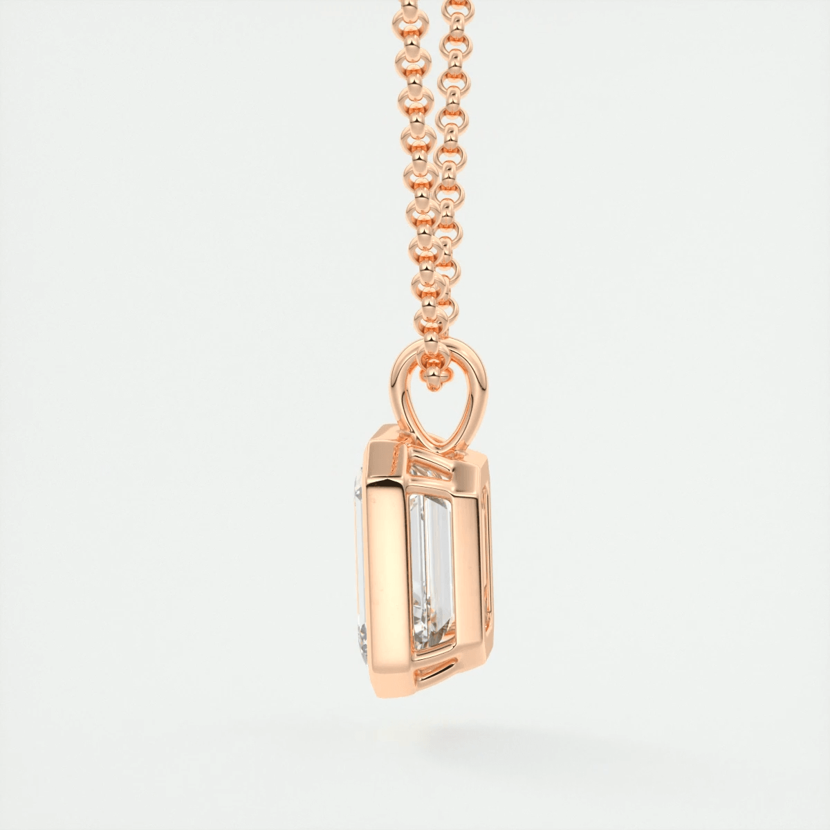 Lucienne Emerald Bezel Pendant Necklace – Lab-Grown Diamond or Moissanite