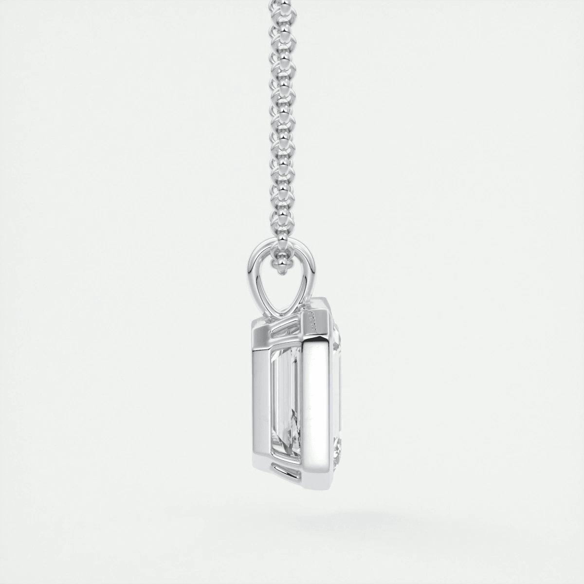 Lucienne Emerald Bezel Pendant Necklace – Lab-Grown Diamond or Moissanite