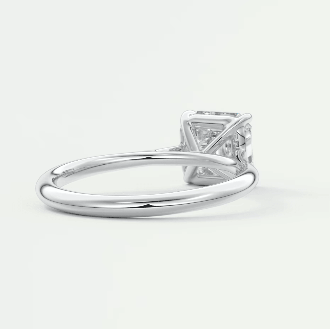 Princess cut diamond engagement ring in white gold.