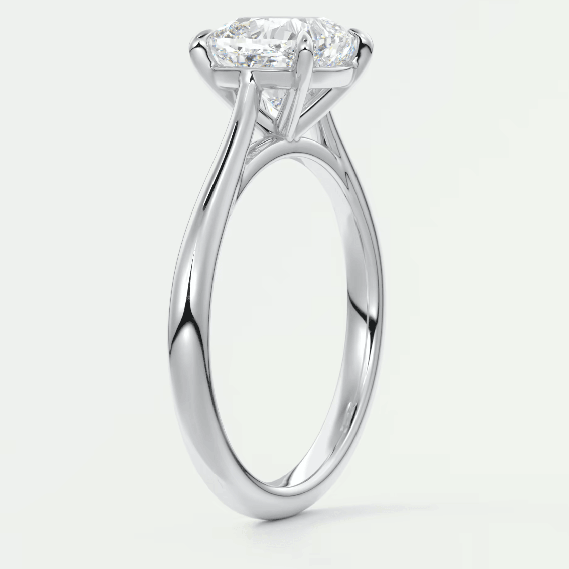 Lumia Cushion Cathedral Solitaire Ring – Lab Diamond or Moissanite