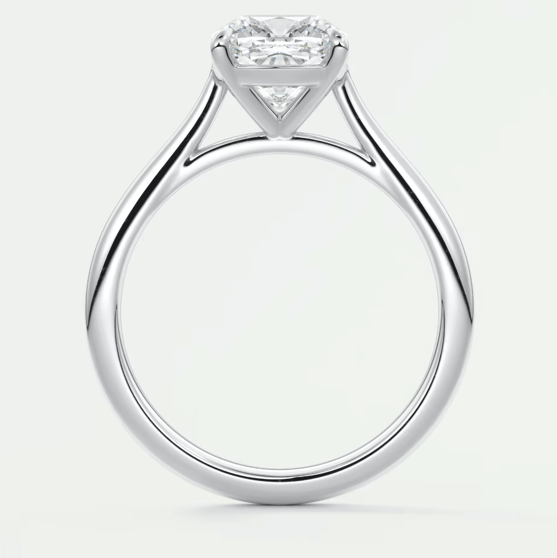 Lumia Cushion Cathedral Solitaire Ring – Lab Diamond or Moissanite