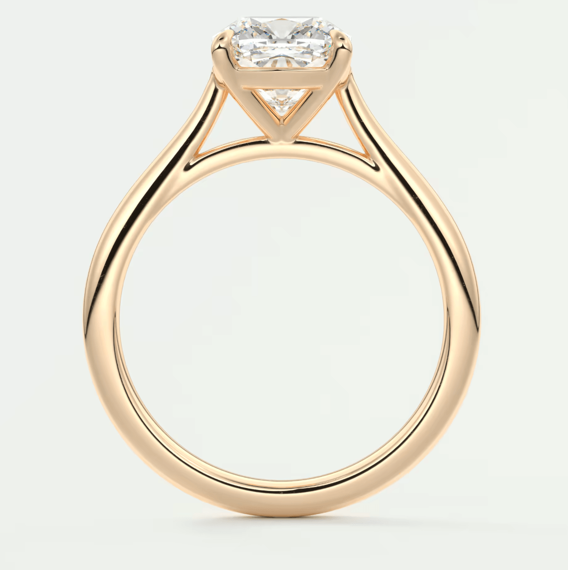 Lumia Cushion Cathedral Solitaire Ring – Lab Diamond or Moissanite