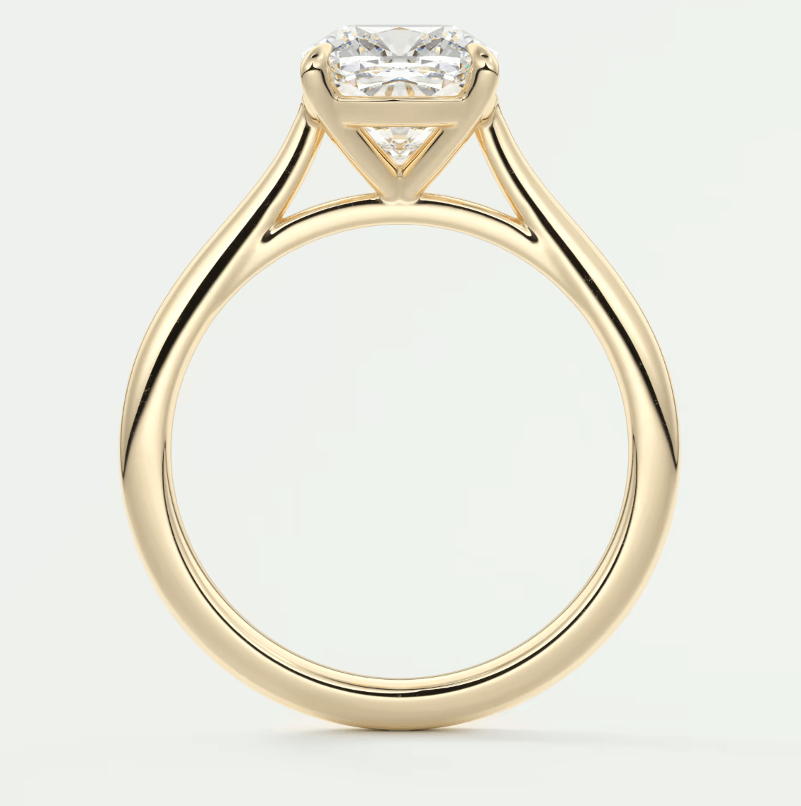 Lumia Cushion Cathedral Solitaire Ring – Lab Diamond or Moissanite