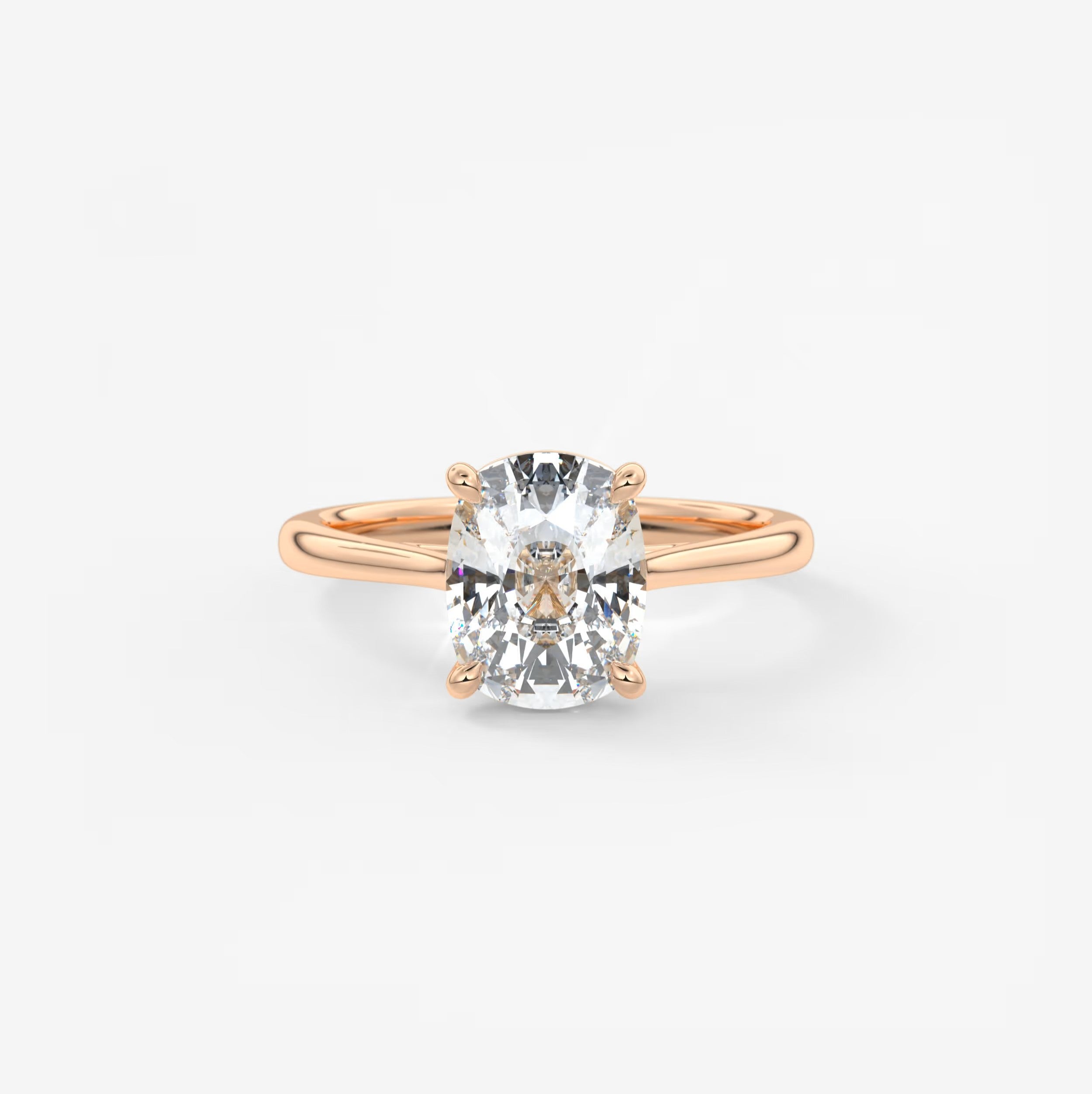 Lumia Elongated Cushion Cathedral Engagement Ring – Lab Diamond or Moissanite