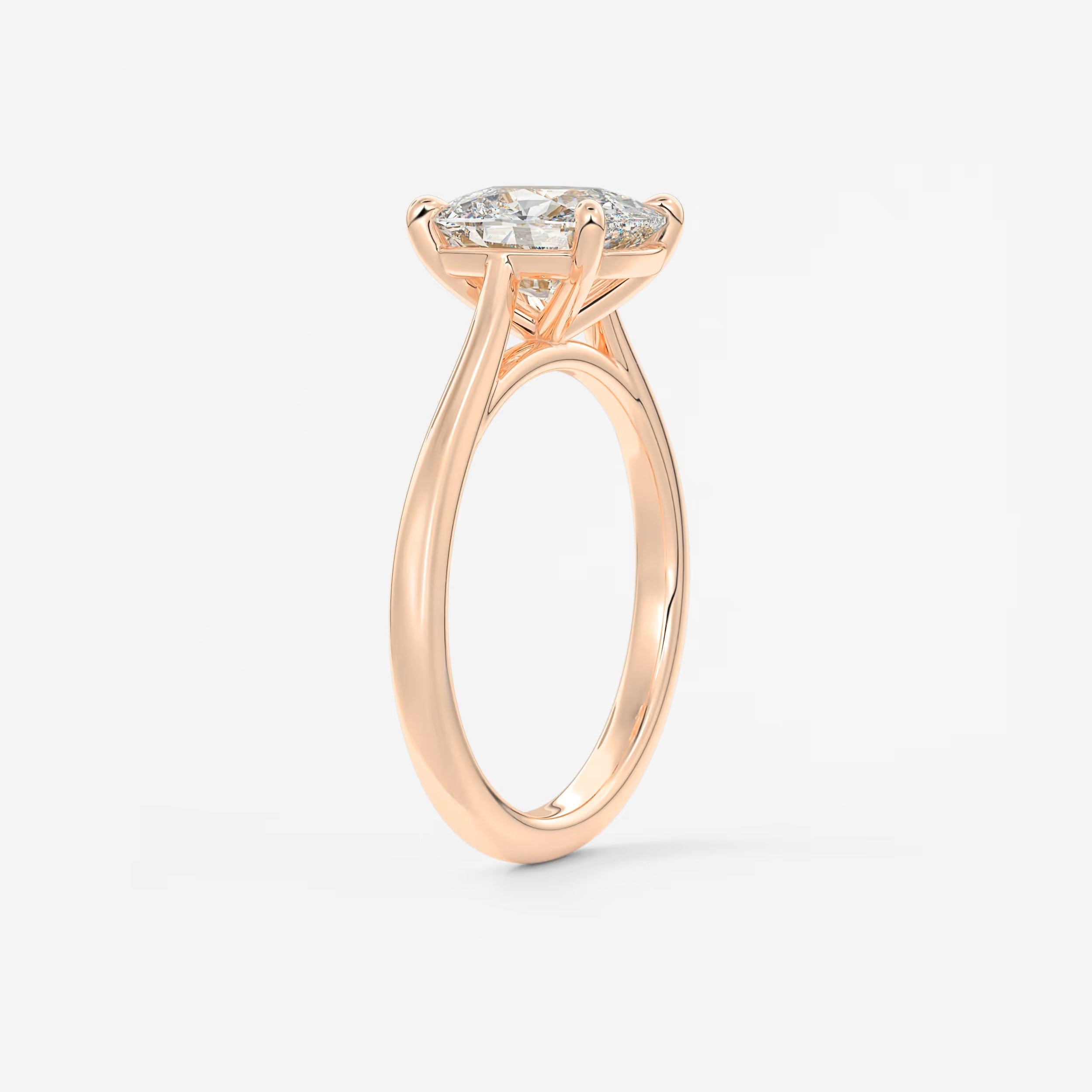 Lumia Elongated Cushion Cathedral Engagement Ring – Lab Diamond or Moissanite