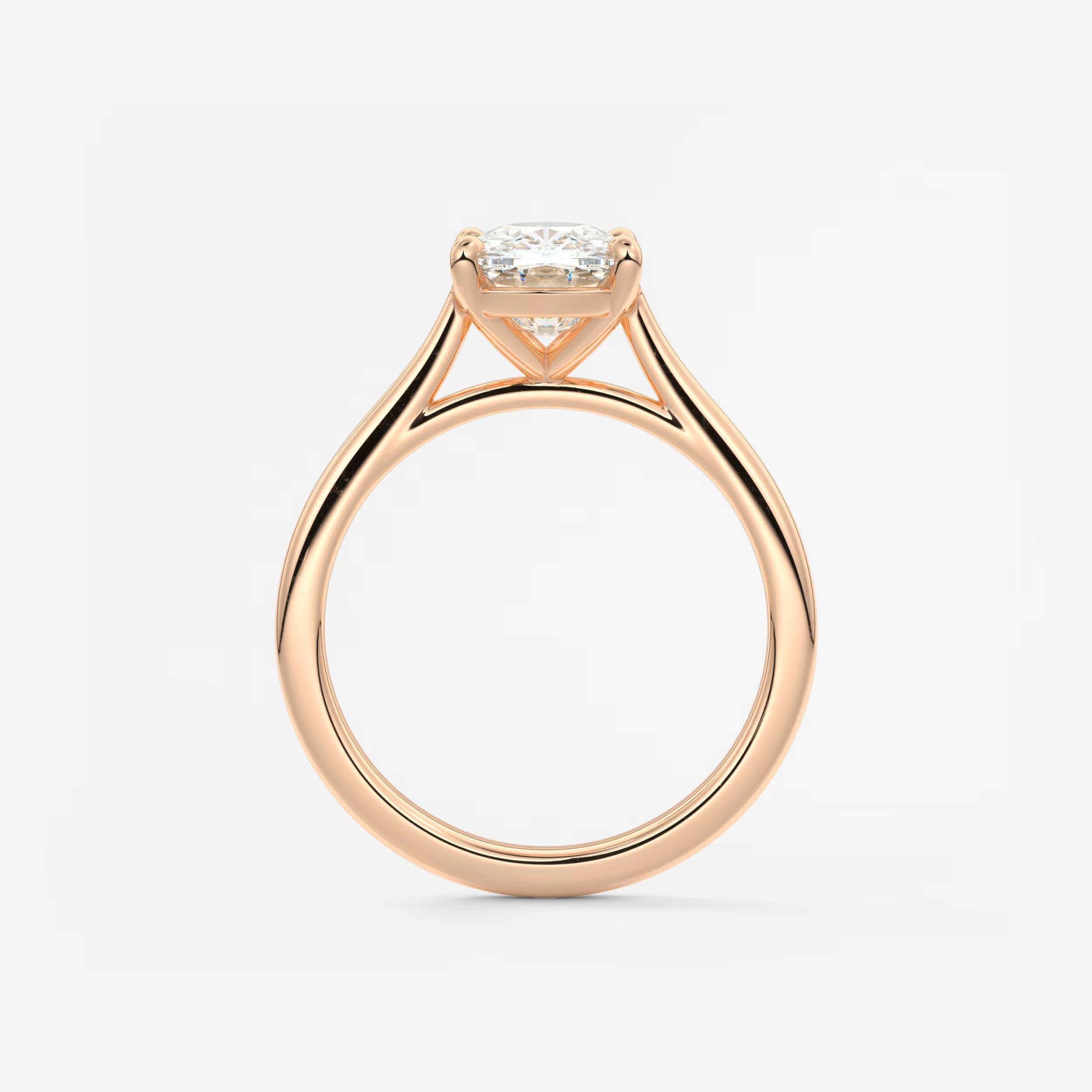 Lumia Elongated Cushion Cathedral Engagement Ring – Lab Diamond or Moissanite