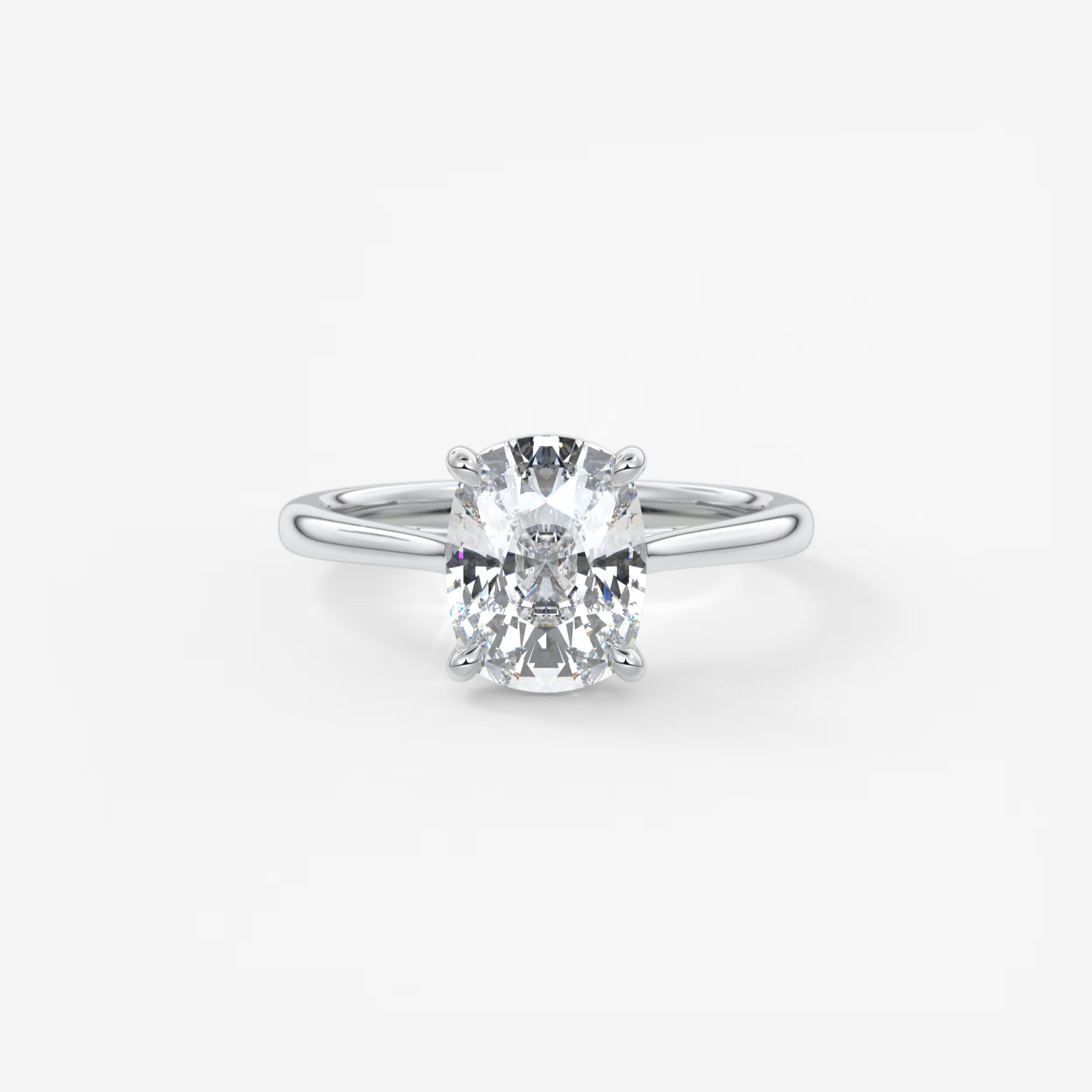 Lumia Elongated Cushion Cathedral Engagement Ring – Lab Diamond or Moissanite