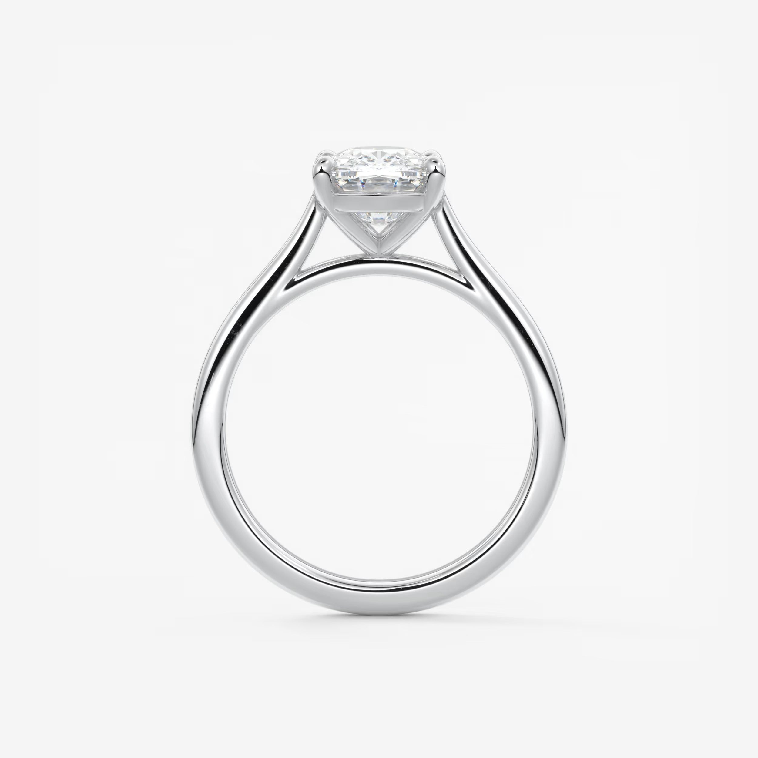 Lumia Elongated Cushion Cathedral Engagement Ring – Lab Diamond or Moissanite