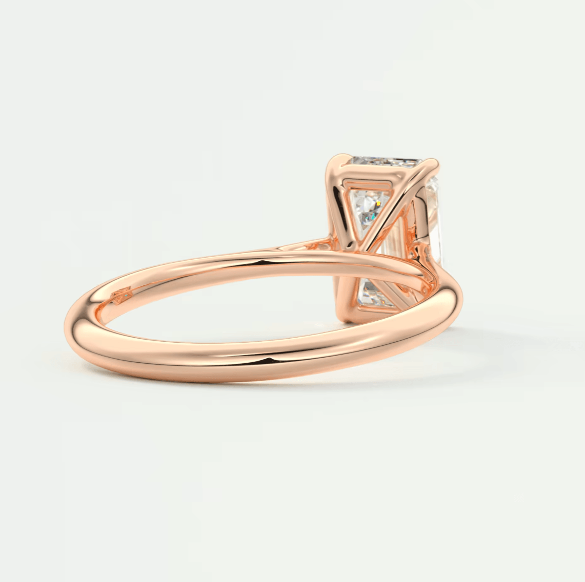 Lumia Emerald Cathedral Solitaire Ring – Lab Diamond or Moissanite