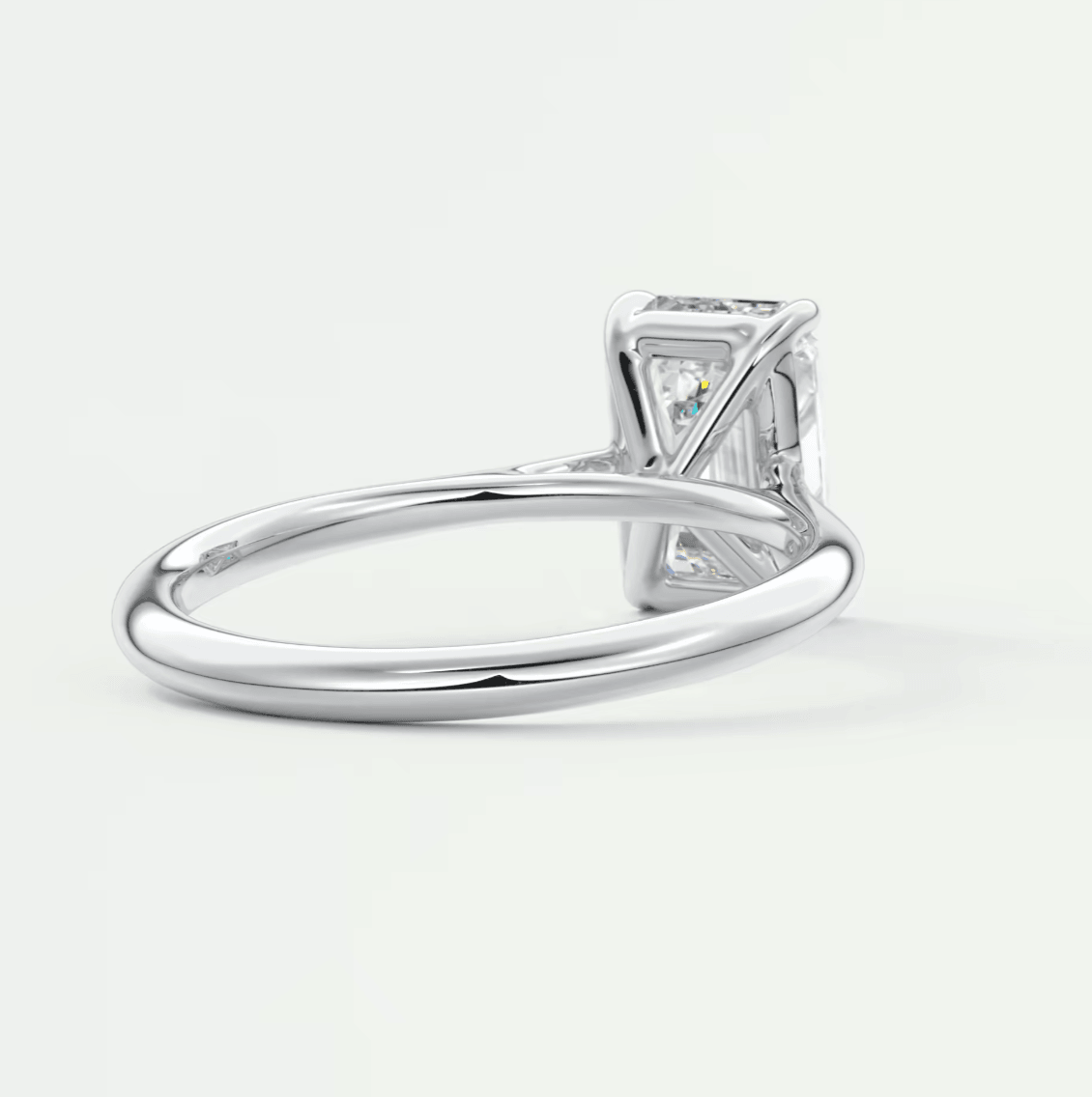 Lumia Emerald Cathedral Solitaire Ring – Lab Diamond or Moissanite