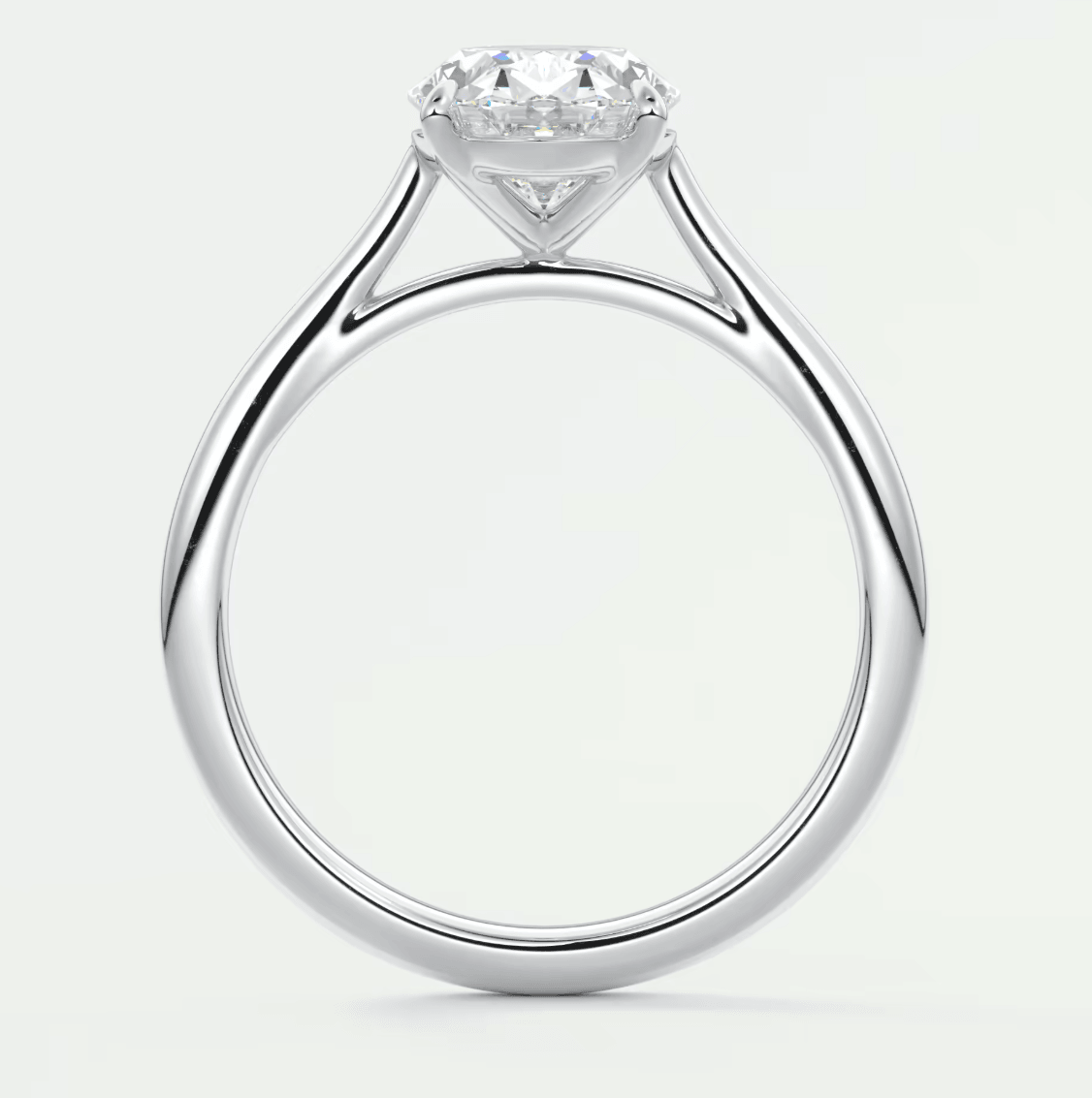 Lumia Oval Cathedral Ring – Lab Diamond or Moissanite