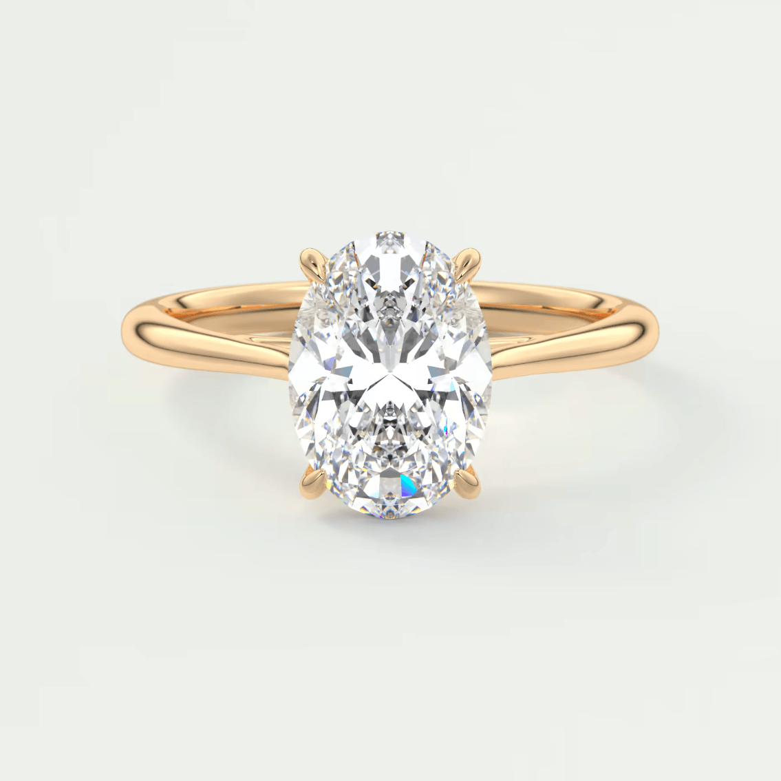 Lumia Oval Cathedral Ring – Lab Diamond or Moissanite