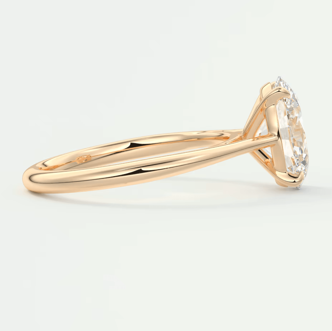 Lumia Oval Cathedral Ring – Lab Diamond or Moissanite