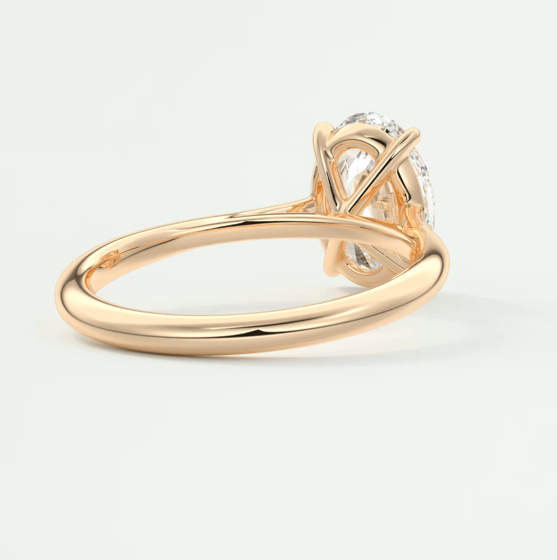 Lumia Oval Cathedral Ring – Lab Diamond or Moissanite