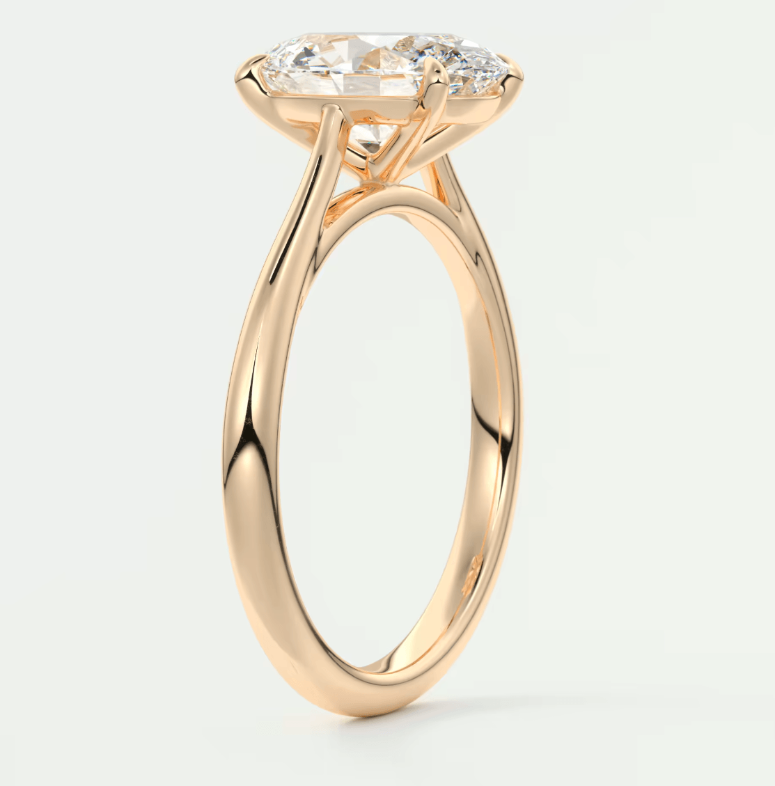 Lumia Oval Cathedral Ring – Lab Diamond or Moissanite