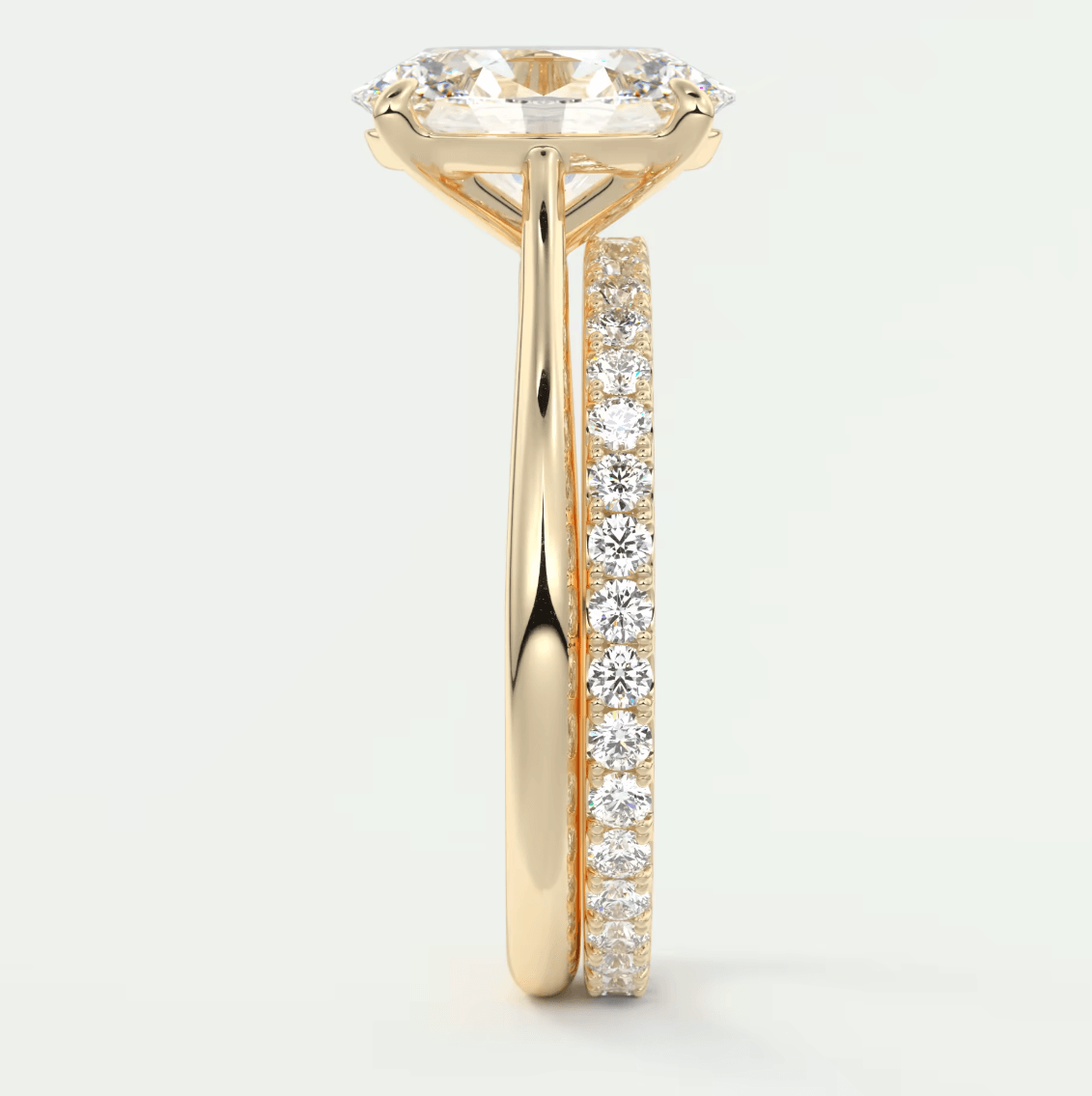Lumia Oval Cathedral Ring – Lab Diamond or Moissanite