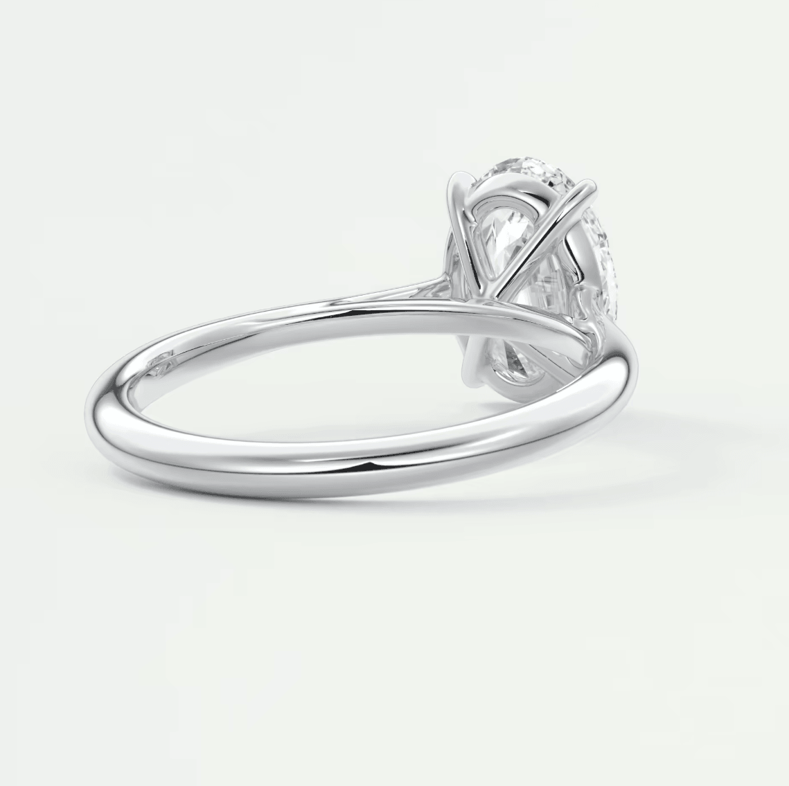Lumia Oval Cathedral Ring – Lab Diamond or Moissanite
