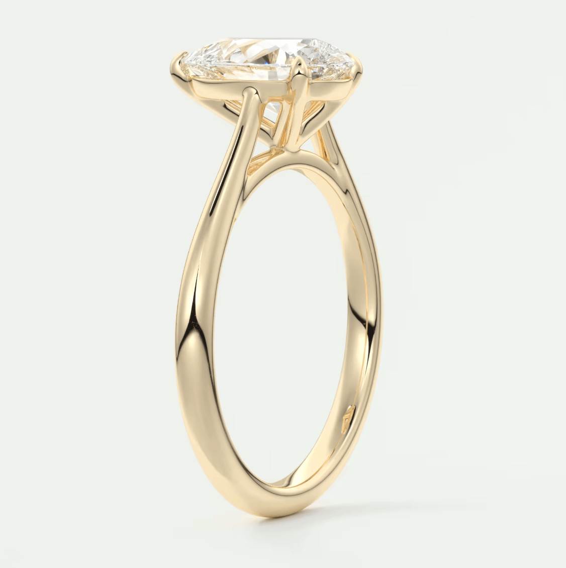 Lumia Pear Cathedral Solitaire Ring – Lab Diamond or Moissanite