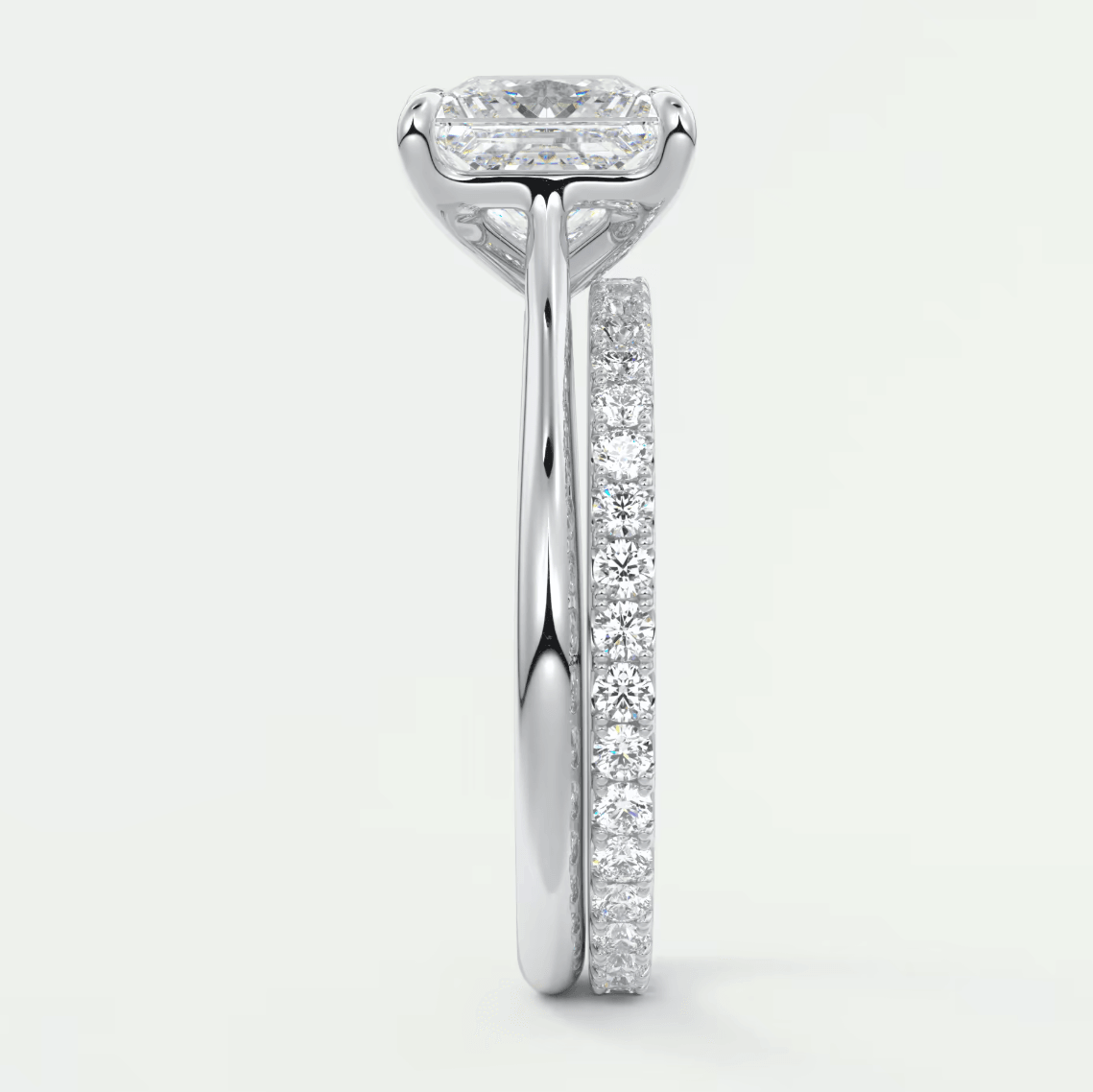 Lumia Princess Cathedral Solitaire Ring – Lab Diamond or Moissanite