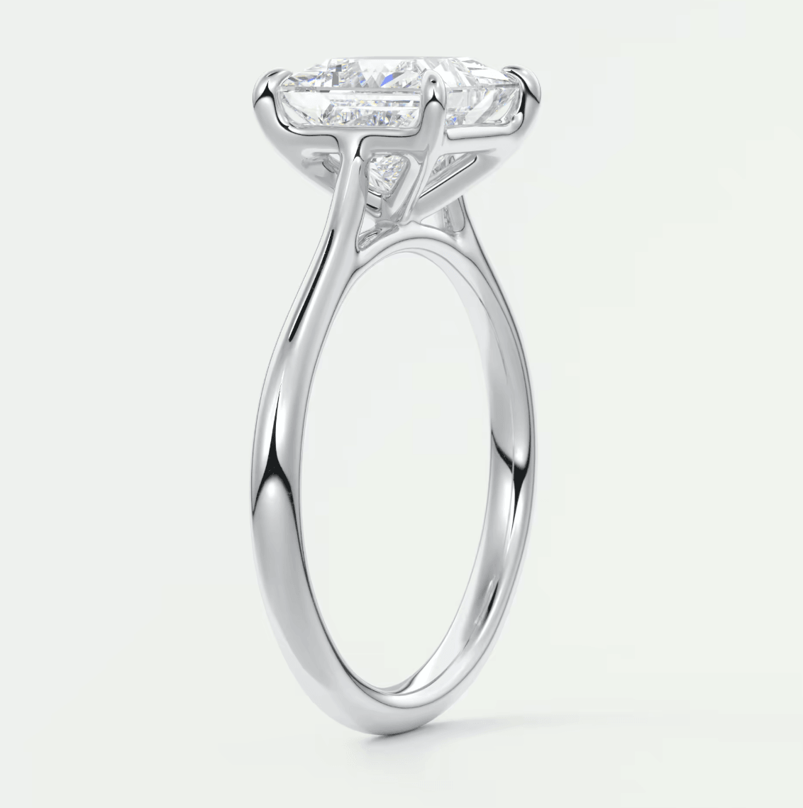 Lumia Princess Cathedral Solitaire Ring – Lab Diamond or Moissanite