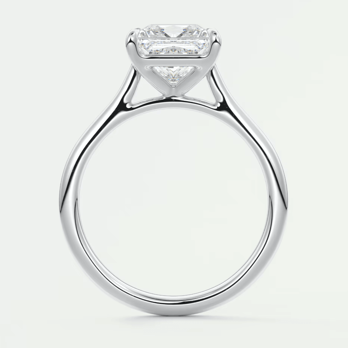 Lumia Princess Cathedral Solitaire Ring – Lab Diamond or Moissanite