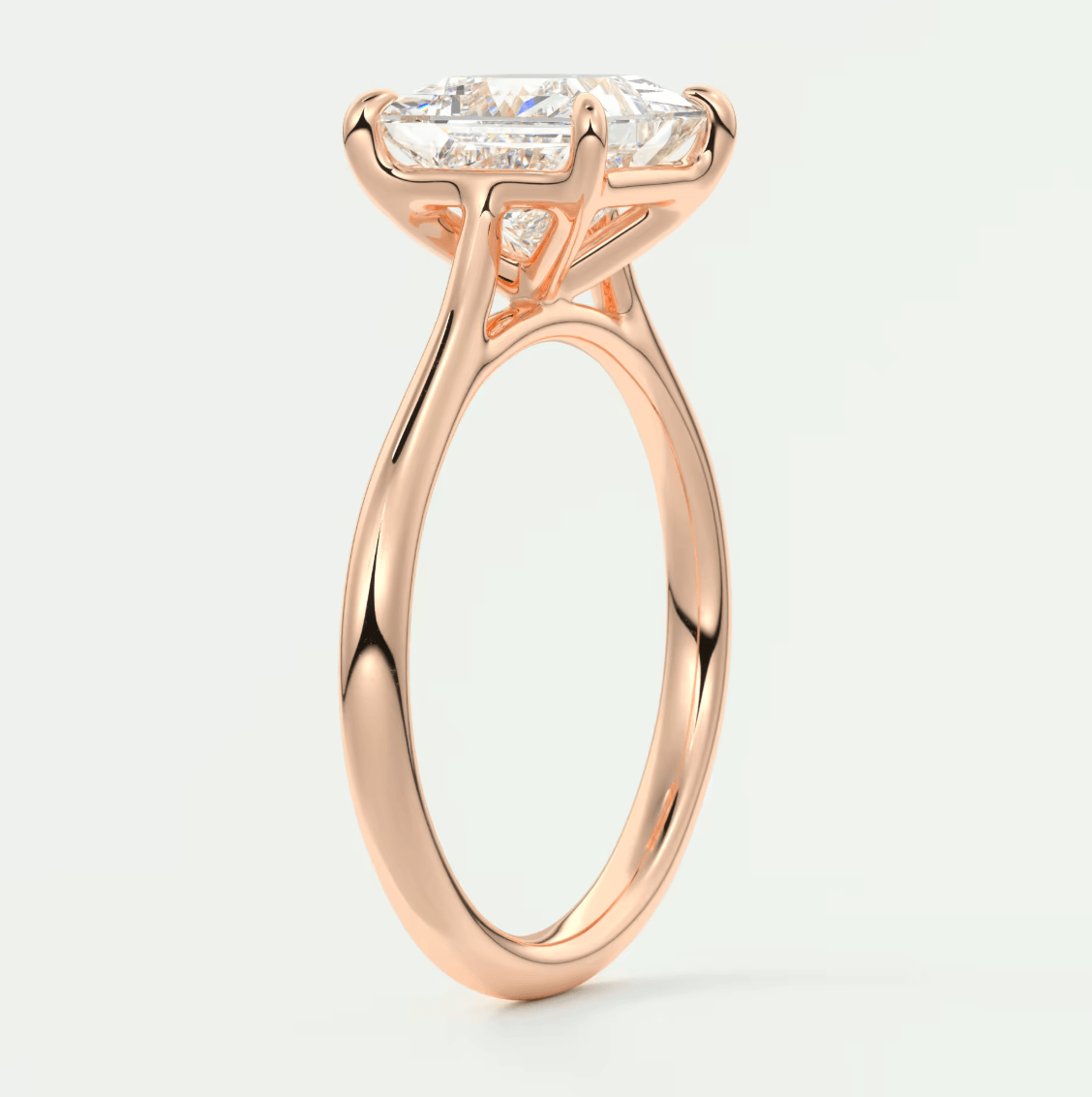 Lumia Princess Cathedral Solitaire Ring – Lab Diamond or Moissanite