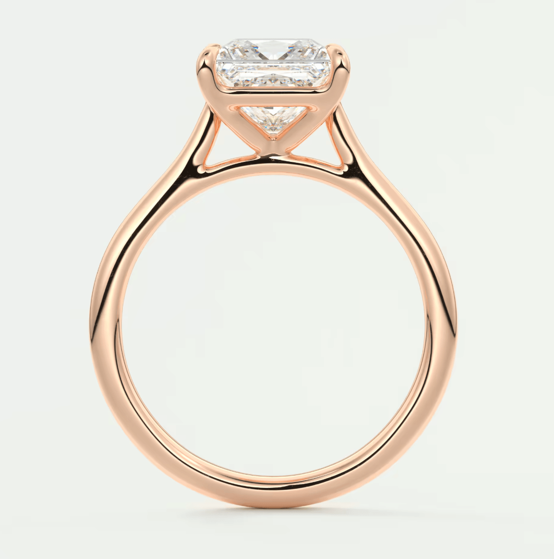 Lumia Princess Cathedral Solitaire Ring – Lab Diamond or Moissanite