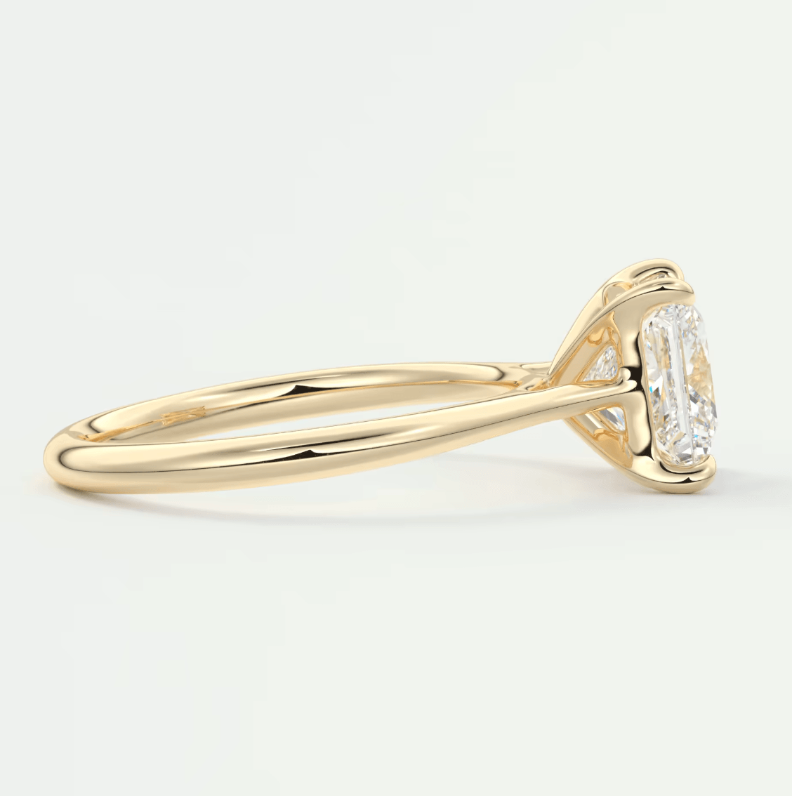 Lumia Princess Cathedral Solitaire Ring – Lab Diamond or Moissanite