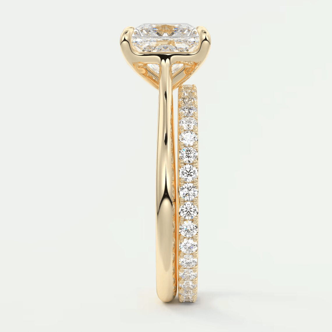 Lumia Princess Cathedral Solitaire Ring – Lab Diamond or Moissanite