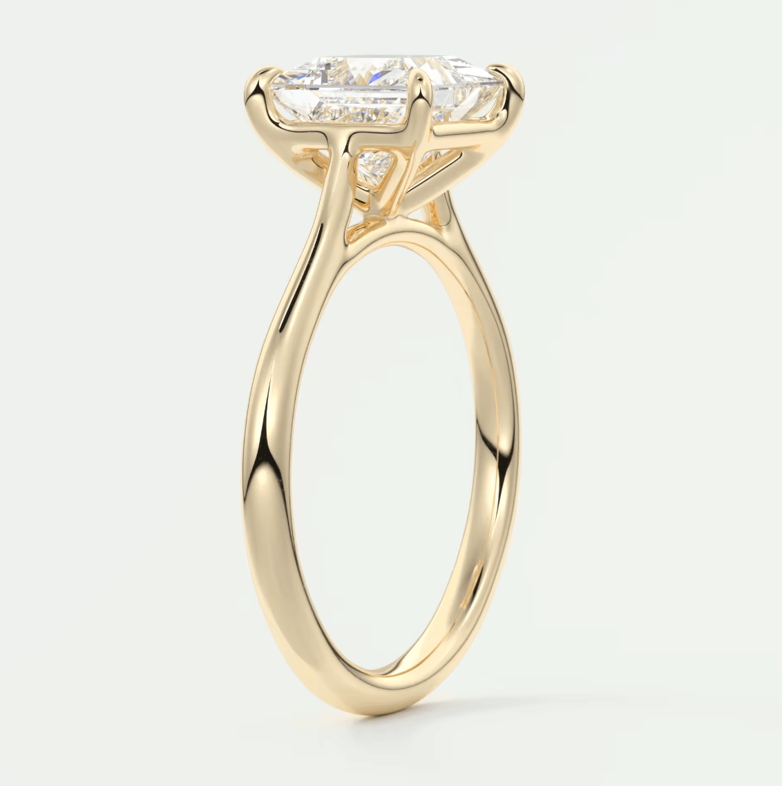 Lumia Princess Cathedral Solitaire Ring – Lab Diamond or Moissanite