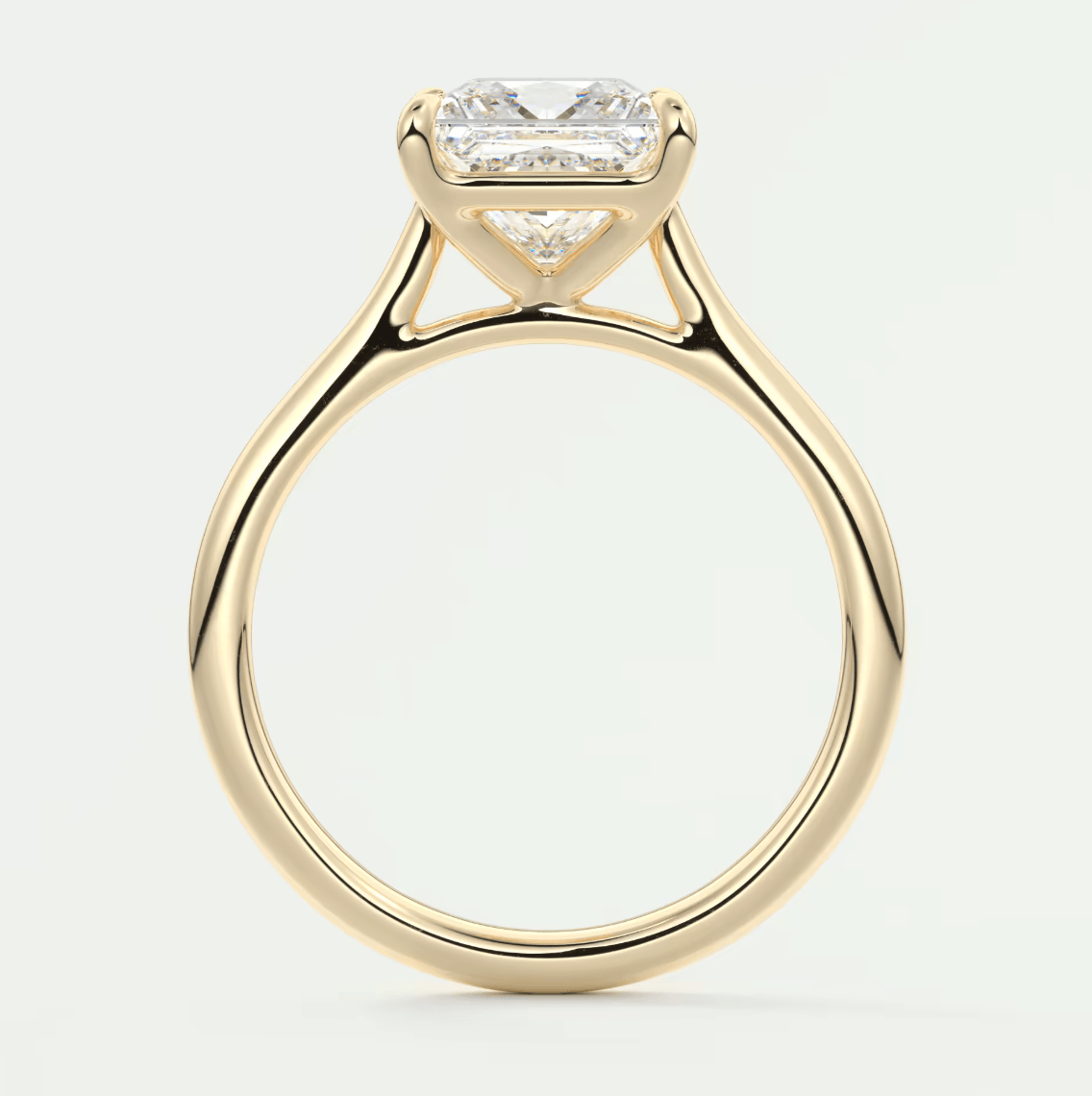 Lumia Princess Cathedral Solitaire Ring – Lab Diamond or Moissanite